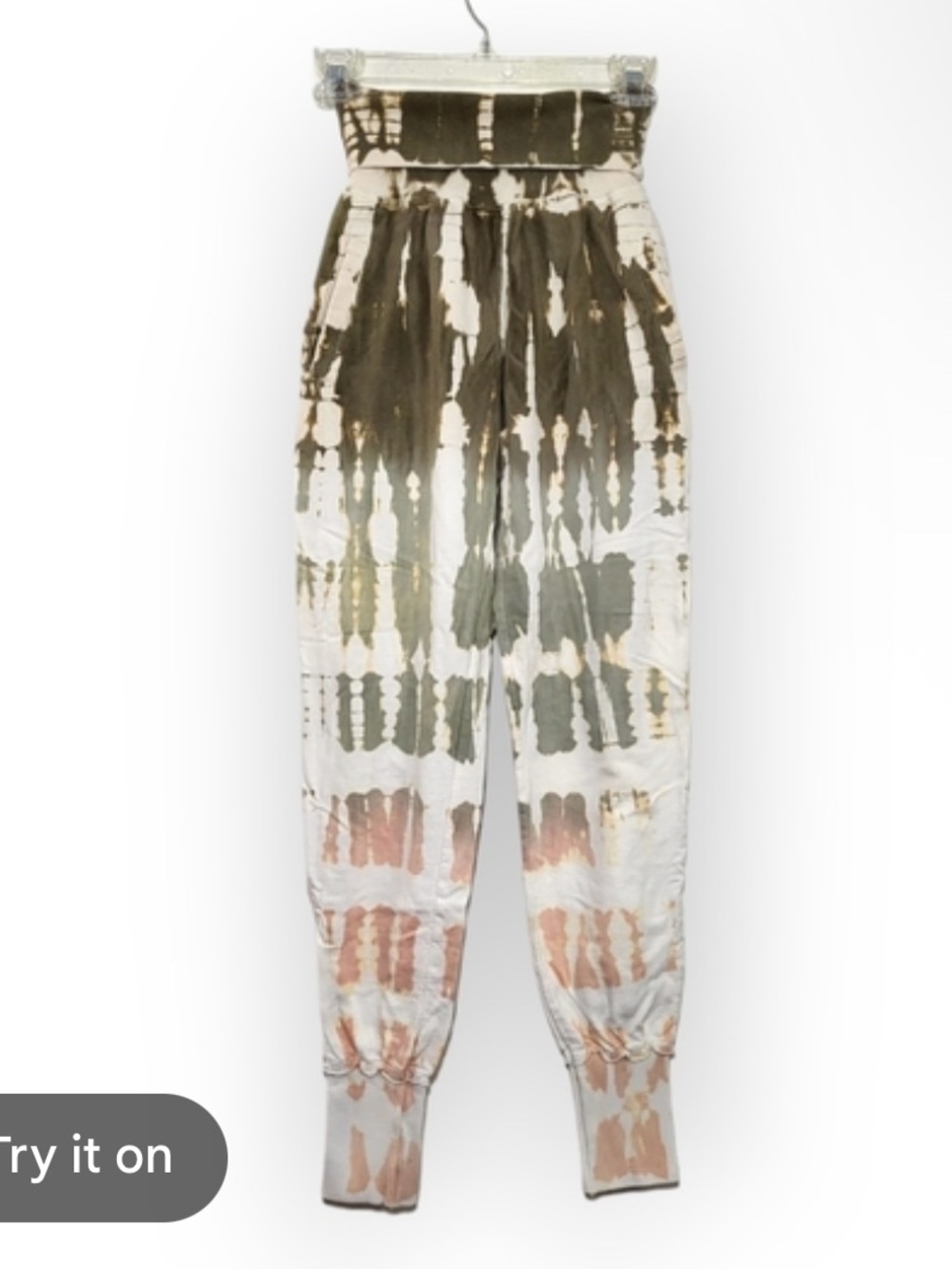Young Fabulous & Broke womans Tie-Dye Jogger Pants - Olive & Blush size S